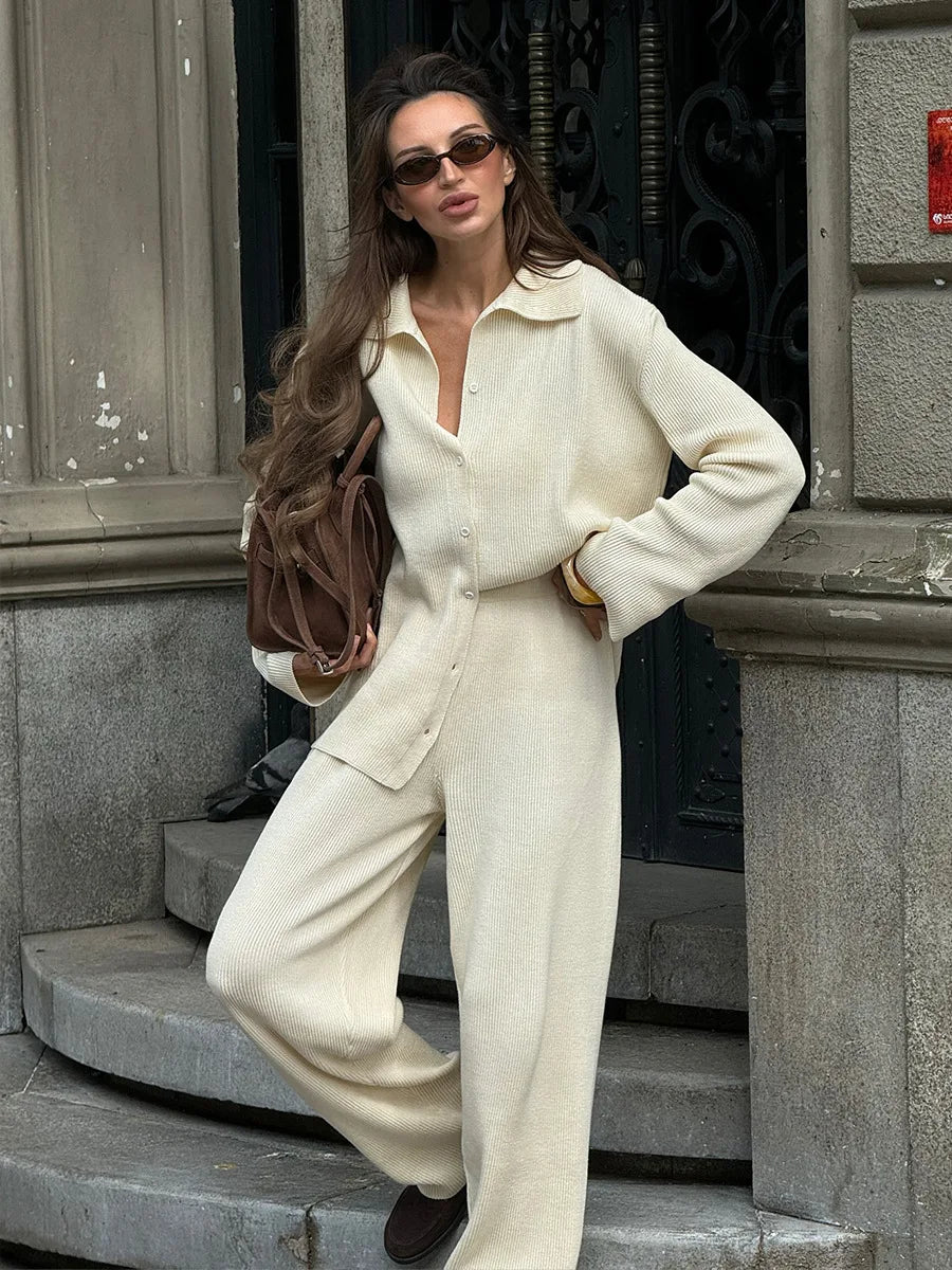 Tailored Knit Two-Piece Set