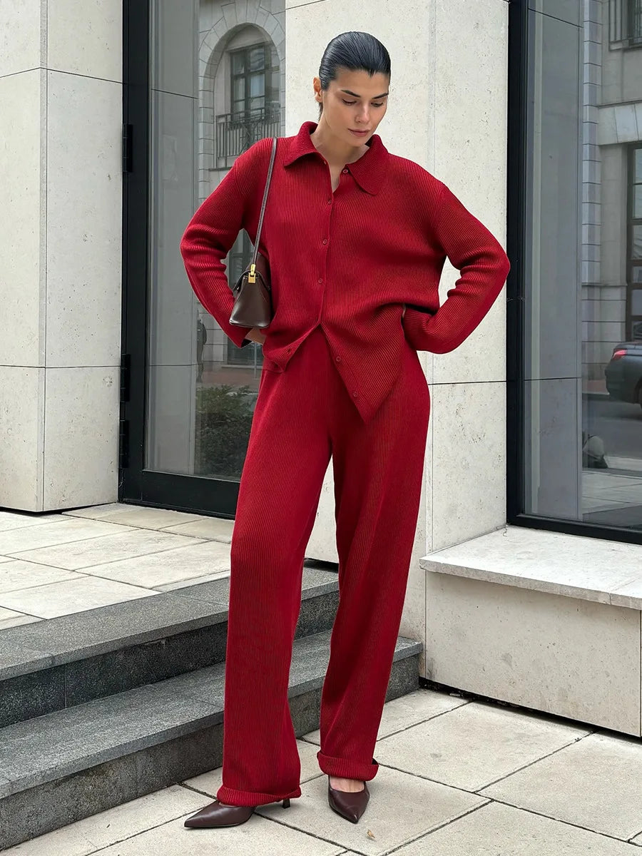 Tailored Knit Two-Piece Set