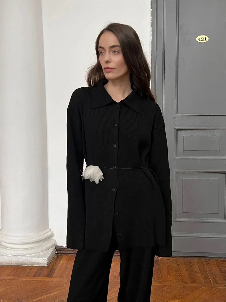 Tailored Knit Two-Piece Set