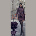 Vintage Textured Two-Piece Skirt Suit Elegant