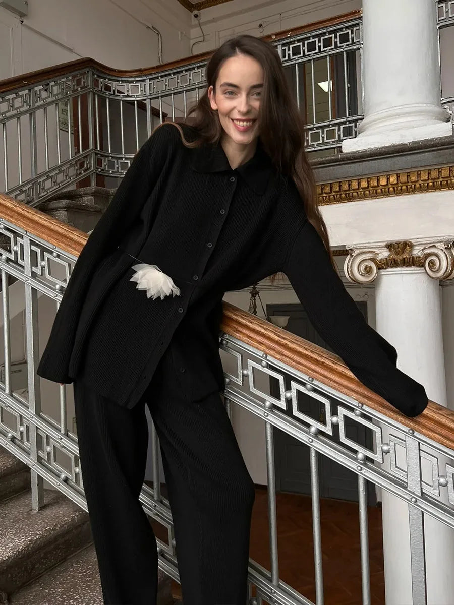 Tailored Knit Two-Piece Set