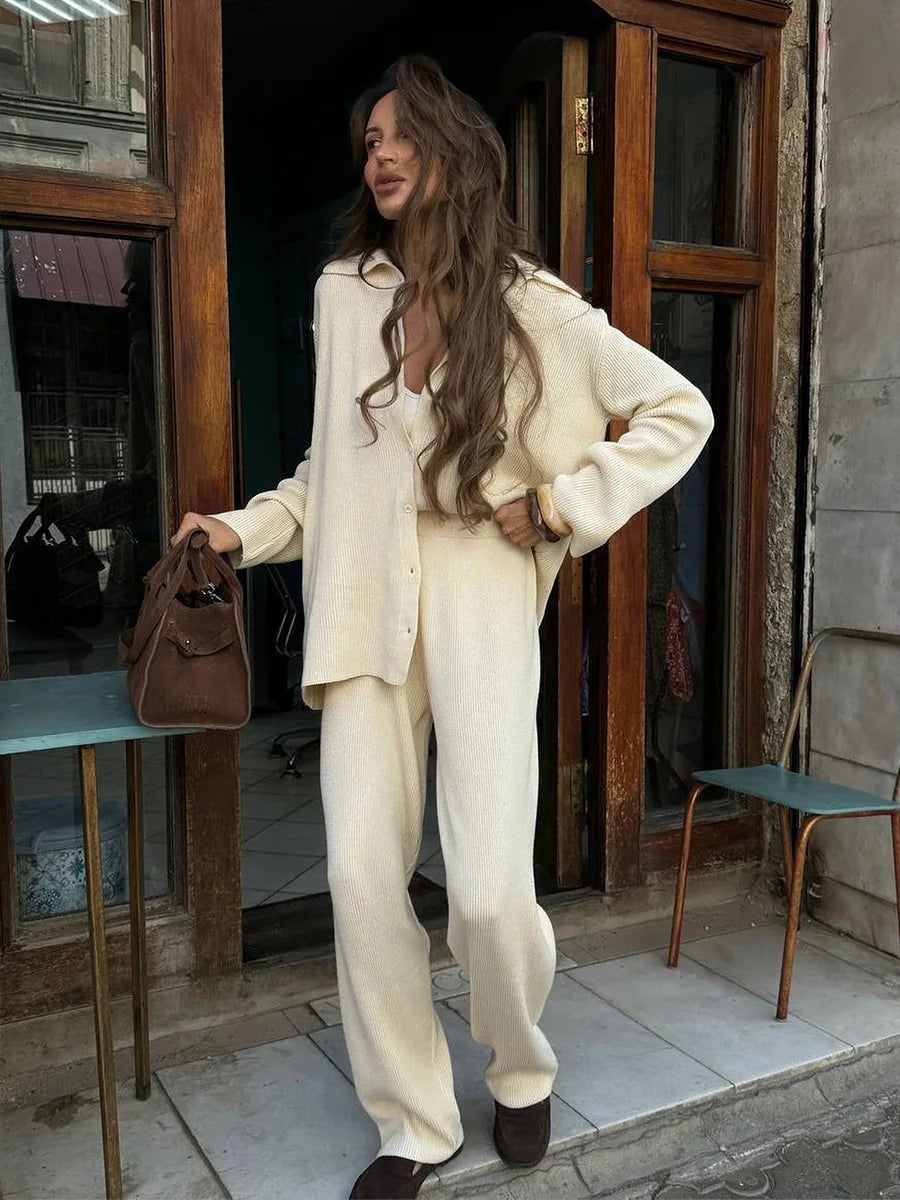 Tailored Knit Two-Piece Set