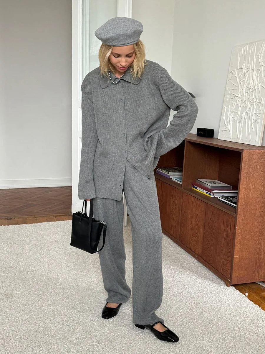 Tailored Knit Two-Piece Set